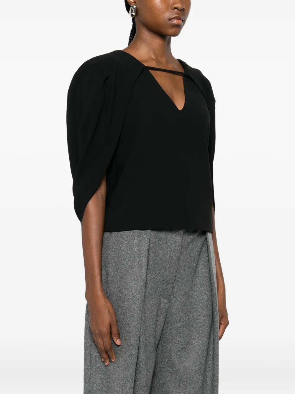 Alberta Ferretti Gedrapeerde blouse Zwart