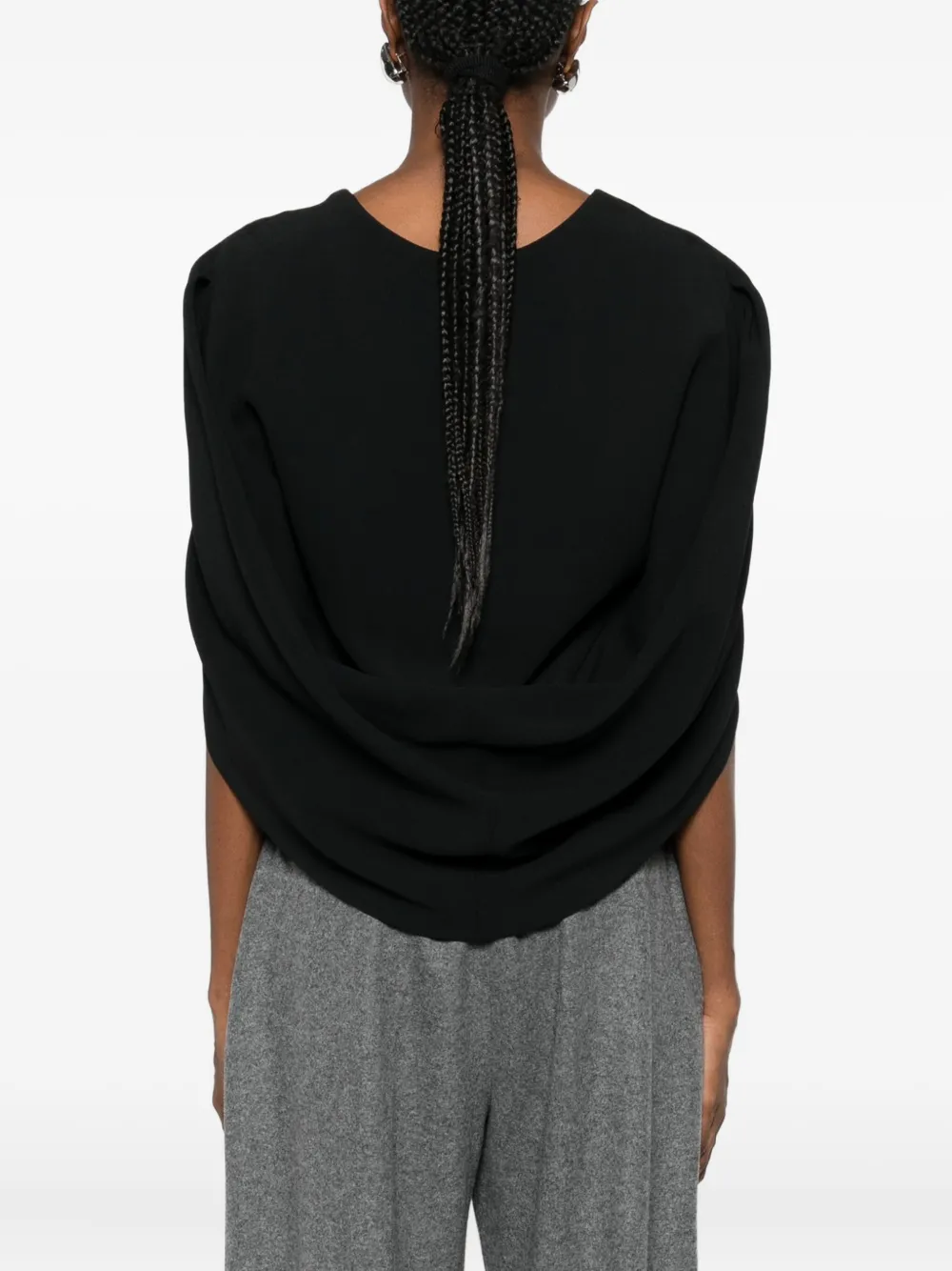 Alberta Ferretti Gedrapeerde blouse Zwart