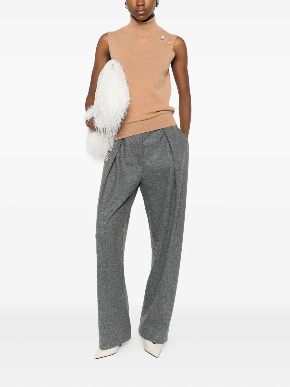 Alberta Ferretti Top met hoge hals Bruin