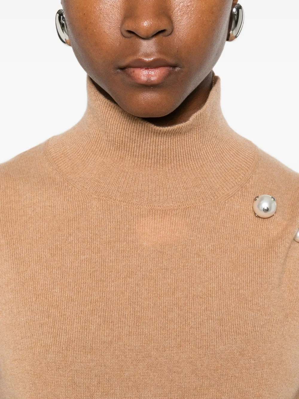 Alberta Ferretti Top met hoge hals Bruin