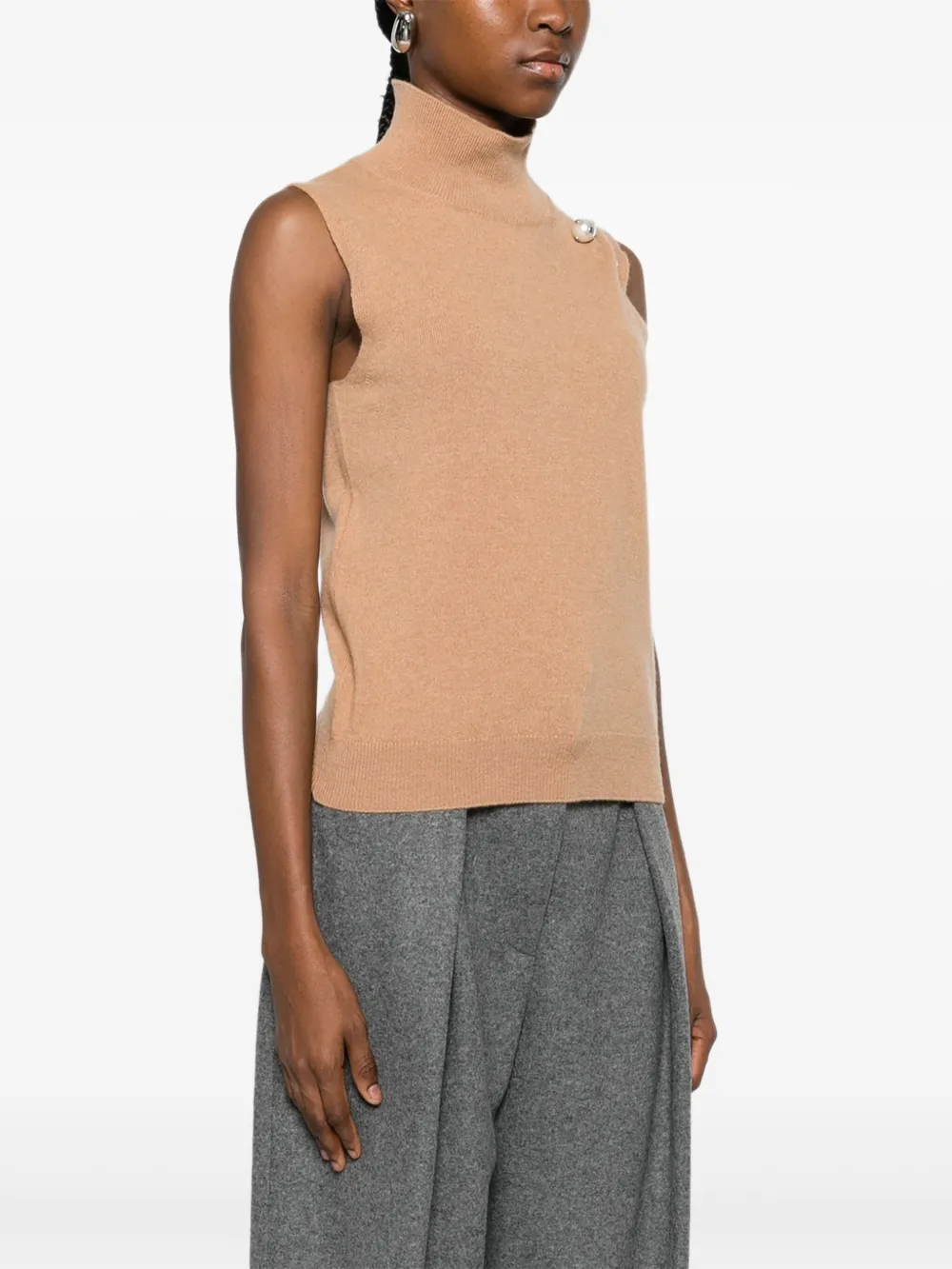 Alberta Ferretti Top met hoge hals Bruin