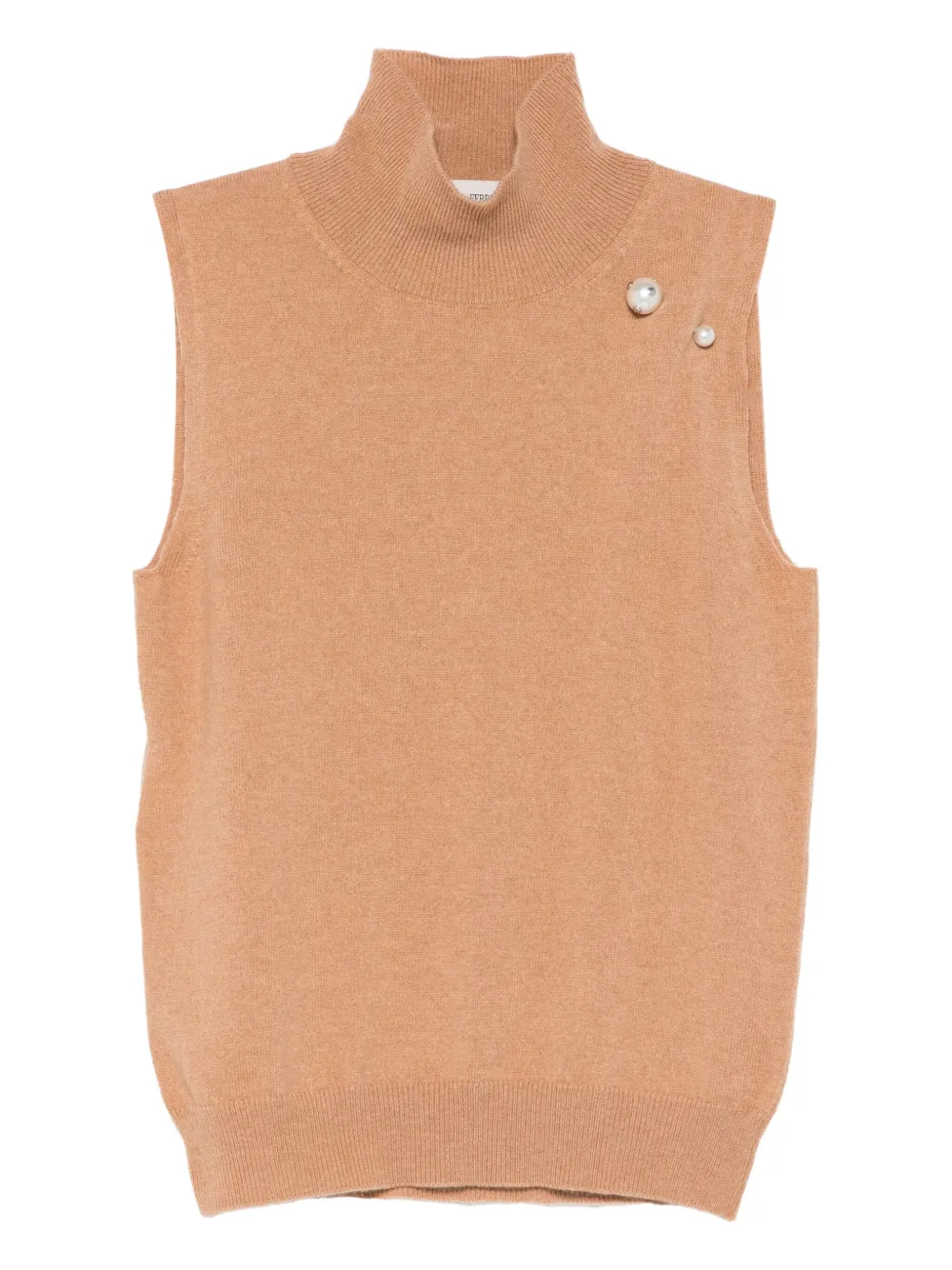 Alberta Ferretti high-neck embellished top - Marrone