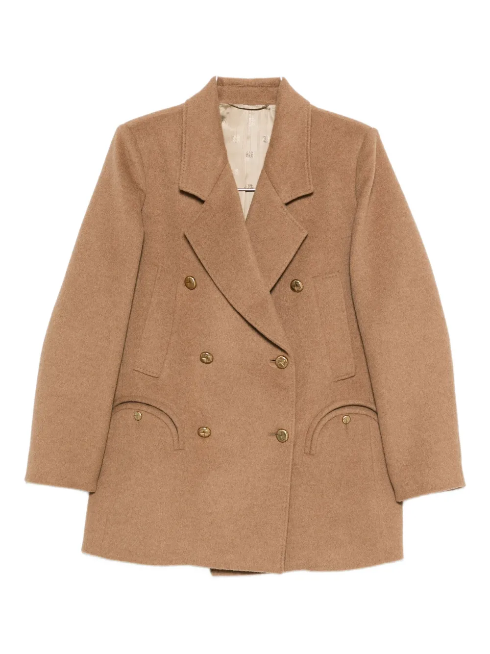 Blazé Milano Double-breasted Blazer In Brown