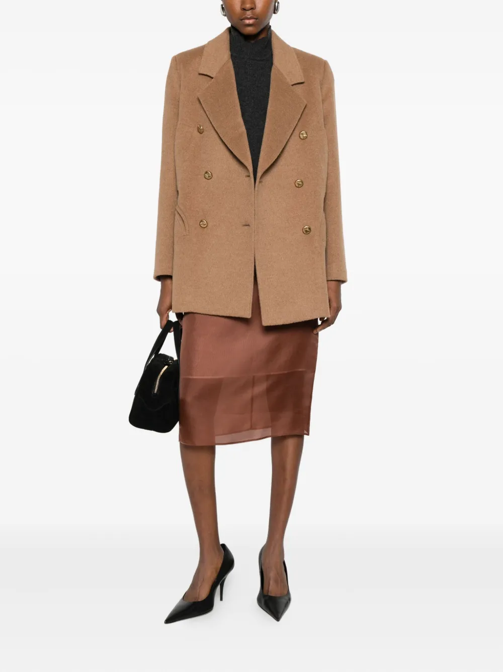 Blazé Milano Double-breasted Blazer In Brown