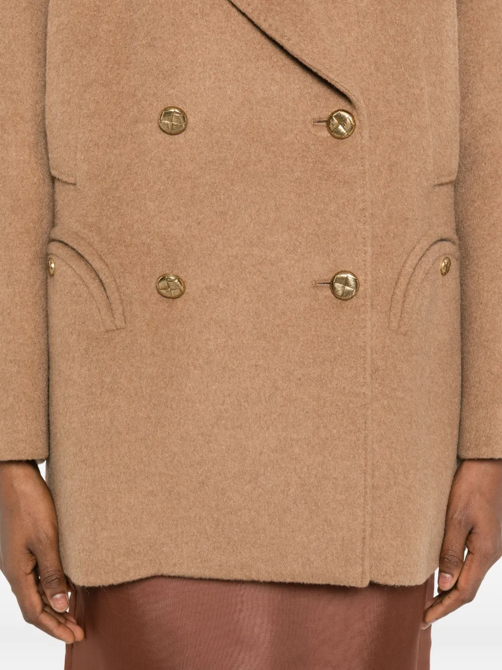 Blazé Milano Double-breasted Blazer In Brown
