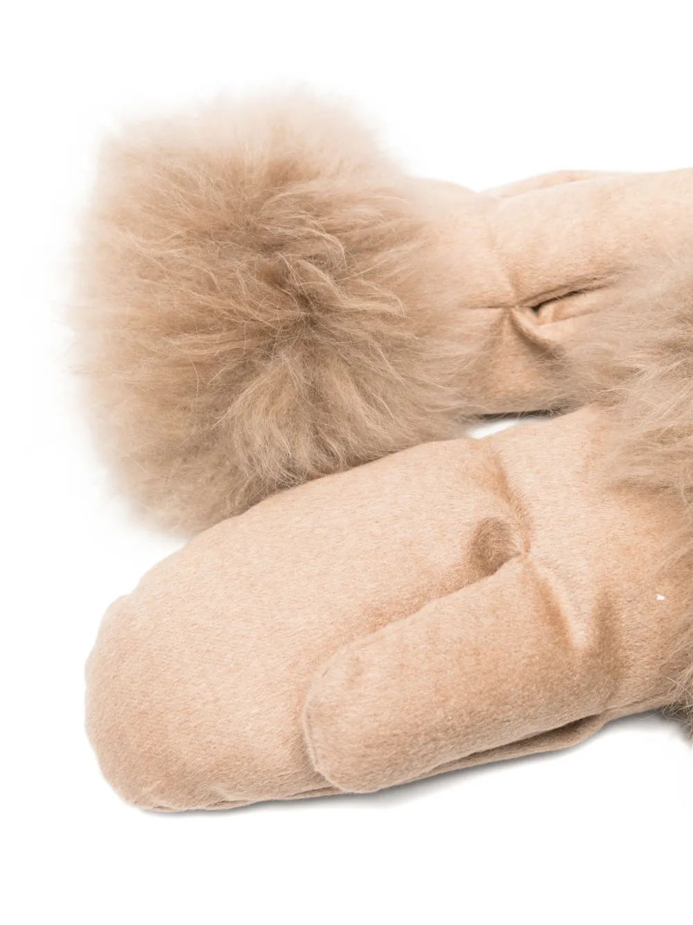 Liska Textured-trim Mittens In Pink