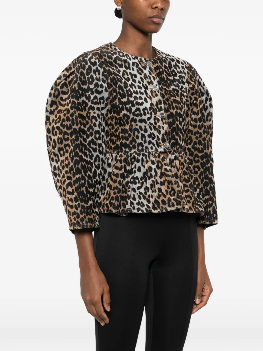 Animal-Print Fitted Jacket