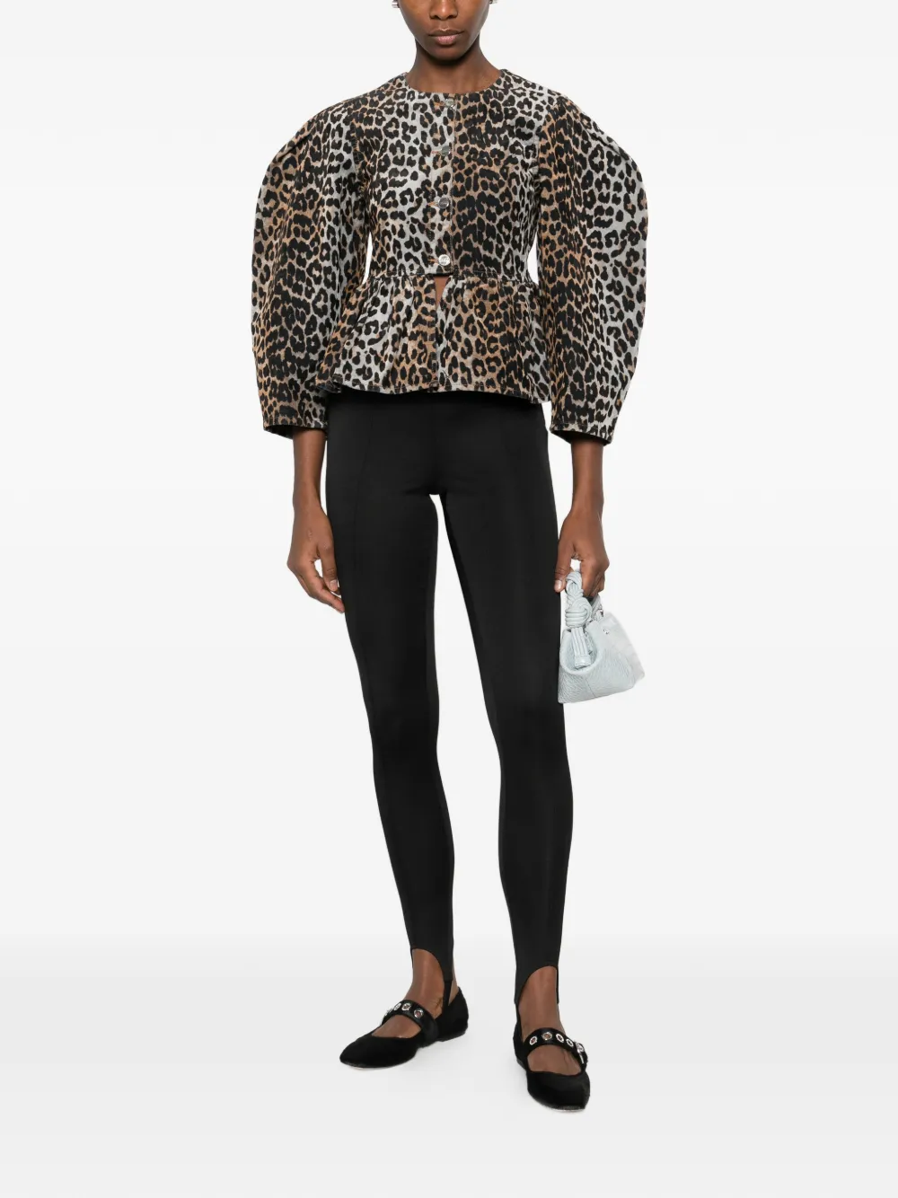 Animal-Print Fitted Jacket