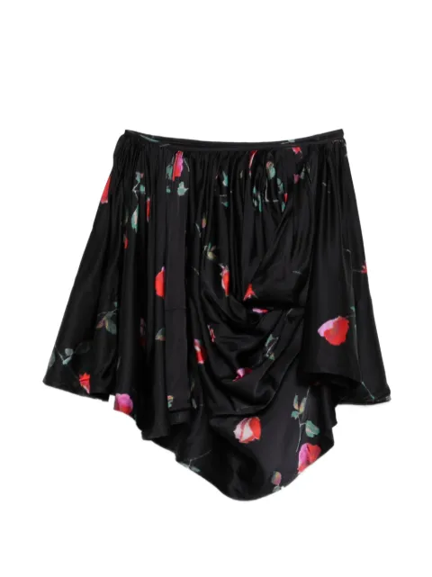 GANNI printed draped mini skirt