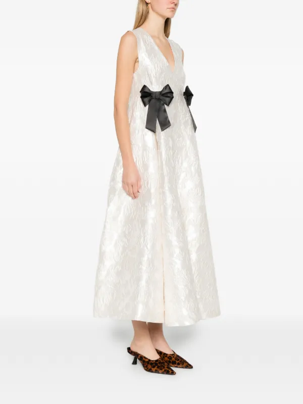 ganni satin maxi dress GANNI Satin Cloque Long Dress