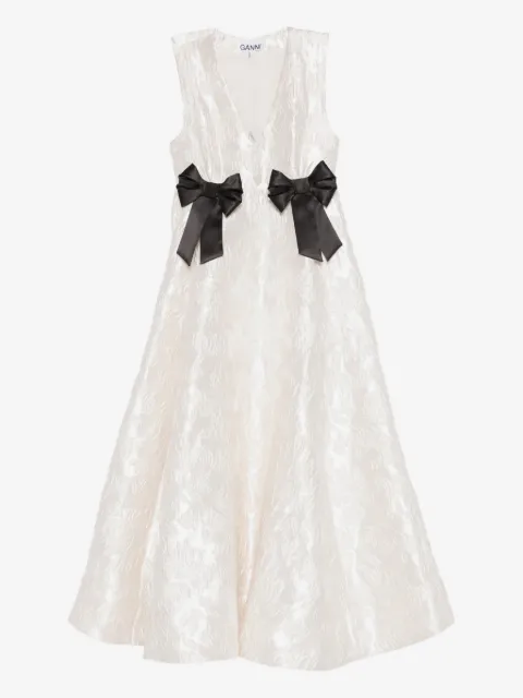 GANNI satin cloque long dress