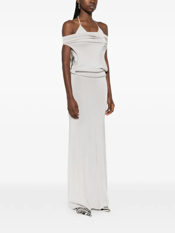 aya muse off shoulder dress Aya Muse Off-shoulder linen-blend maxi dress Aya Muse