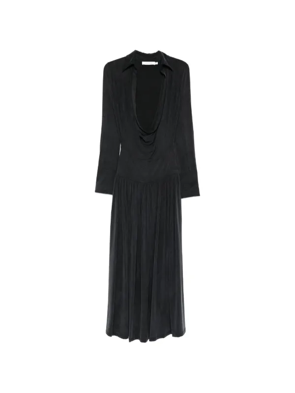 Aya Muse Mer Pleated Midi Dress - Grey