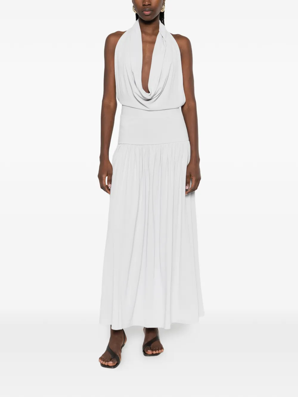 Aya Muse Spoe pleated midi dress - Grijs