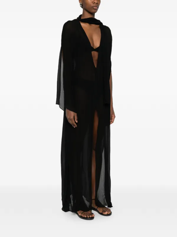 aya muse dress black Ciro silk-blend maxi dress in black - Aya Muse