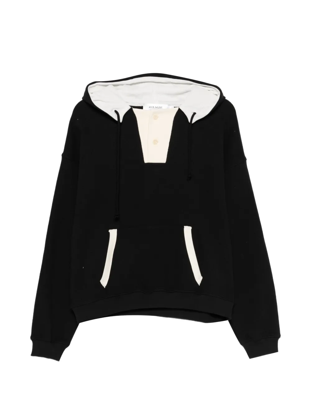 Aya Muse button-fastening hoodie - Nero
