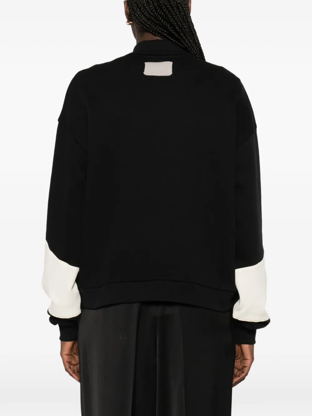 Aya Muse Poloshirt met kraag en patches Zwart