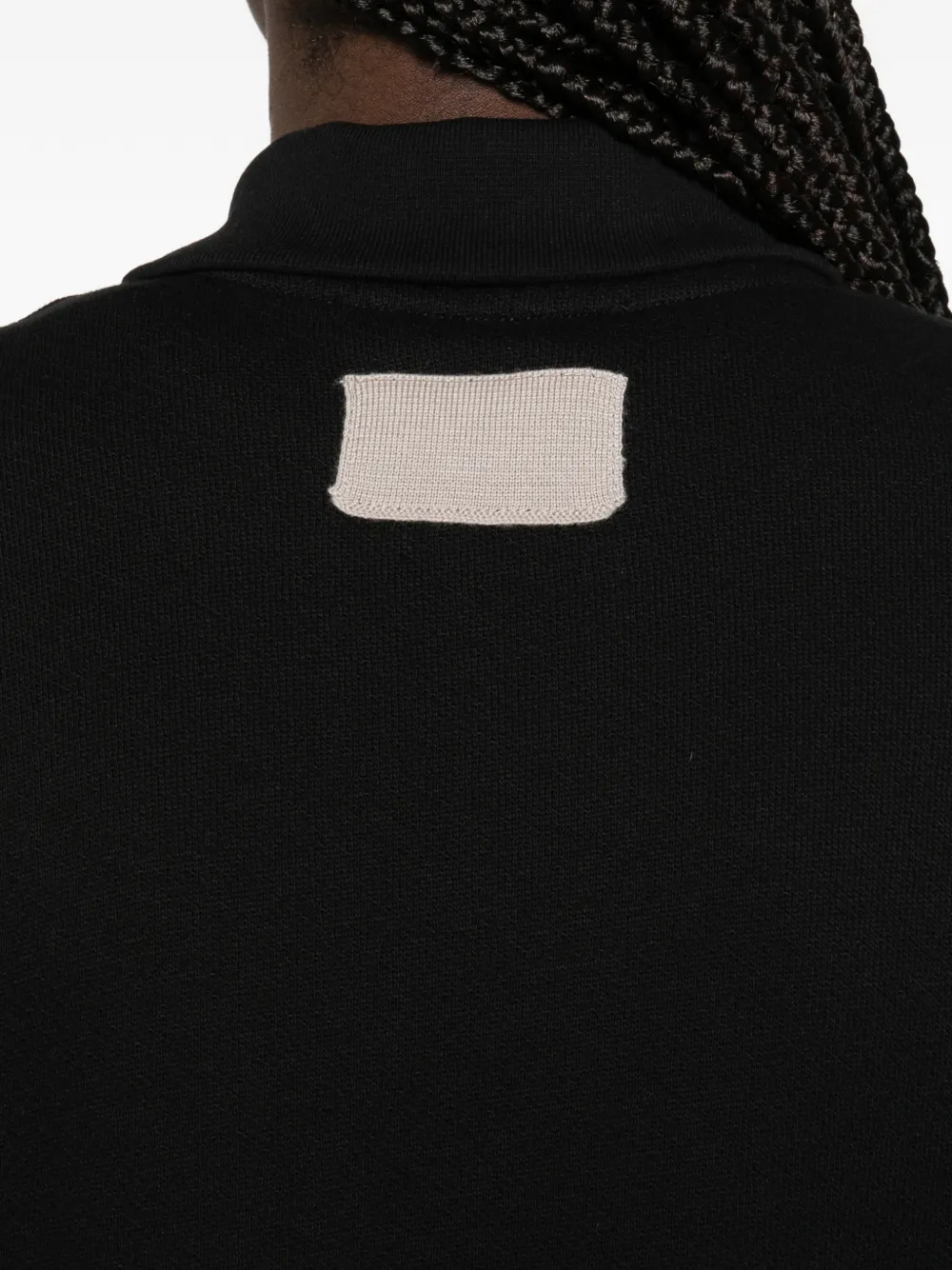 Aya Muse Poloshirt met kraag en patches Zwart