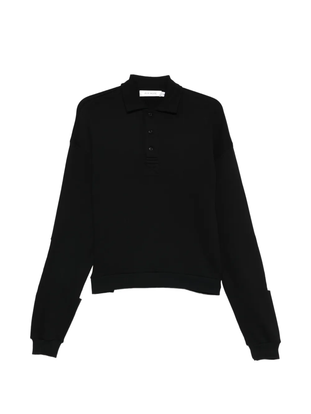 Aya Muse collared patched polo shirt - Nero