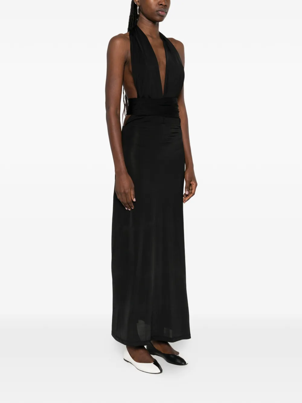  Aya Muse Zirra V-neck Midi Dress - Black 