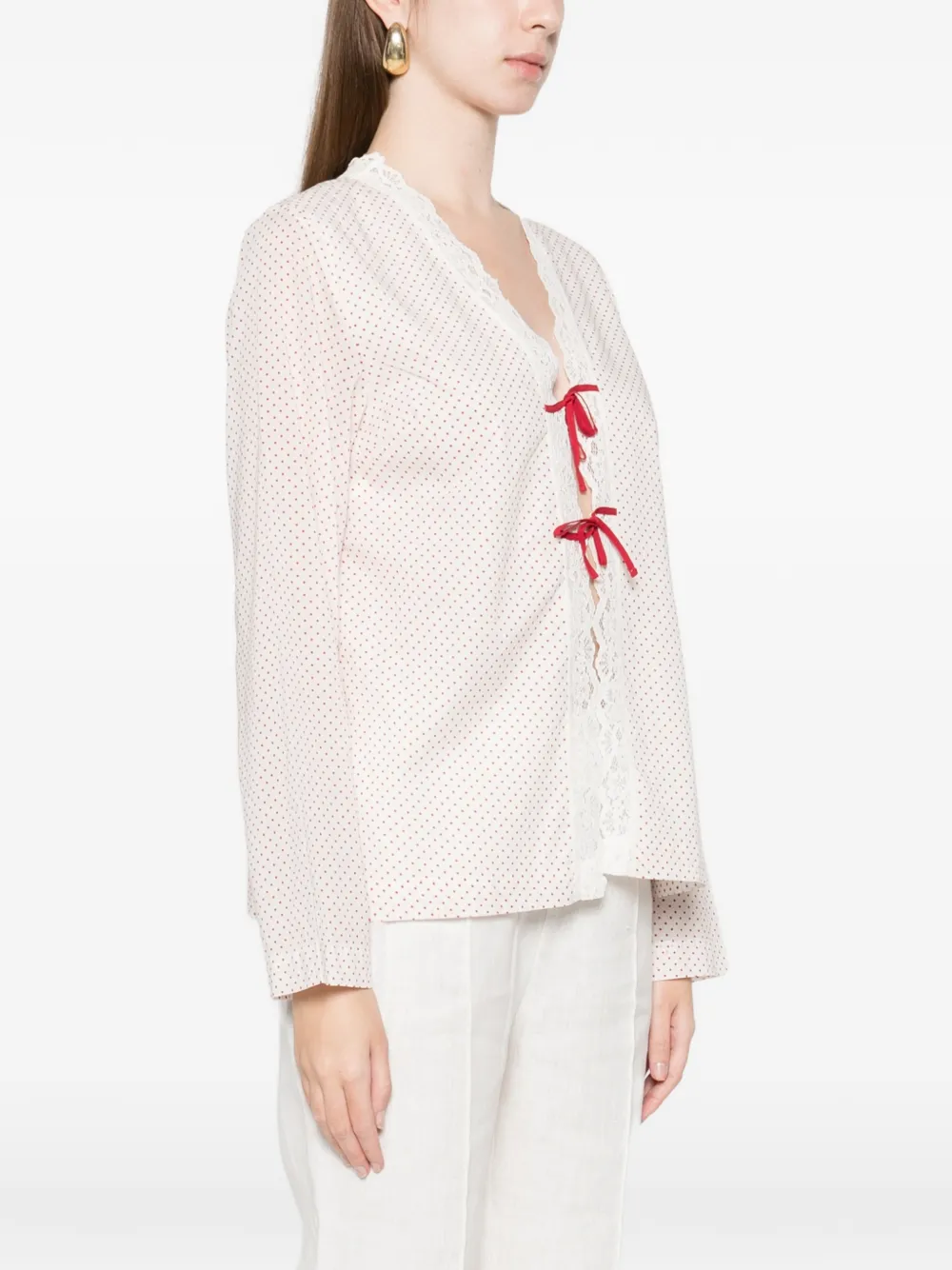  Posse Marlowe Lace Bows Blouse - White 