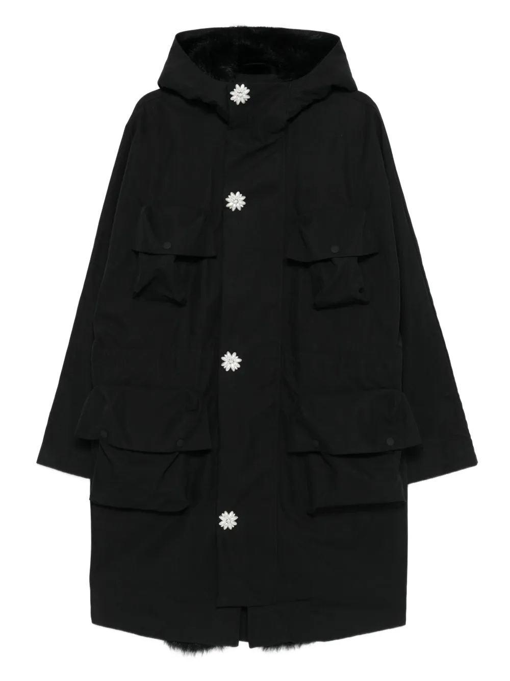 Simone Rocha hooded parka coat | Black | Image 1