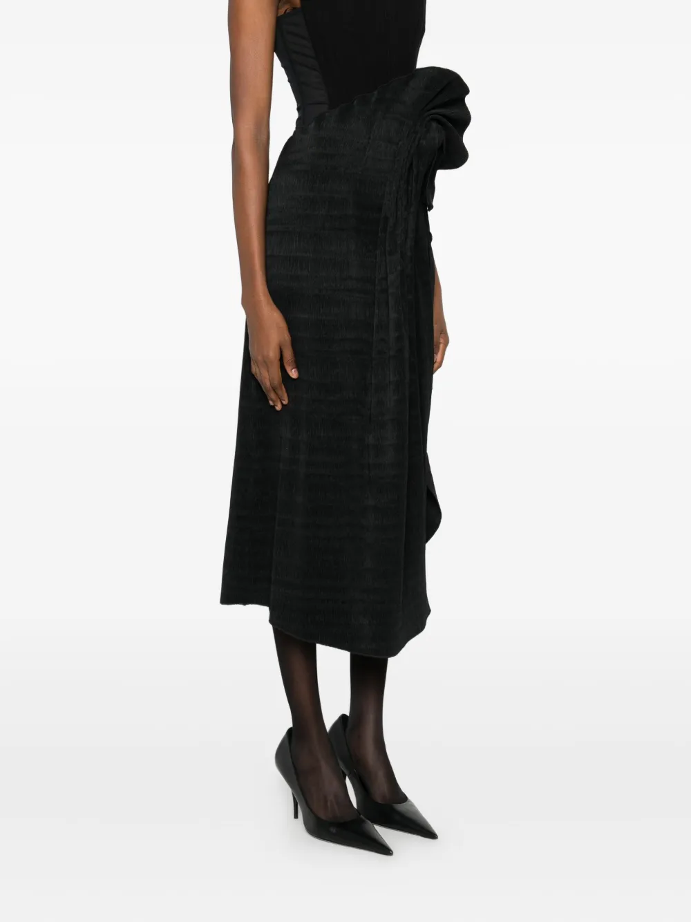 Magda Butrym Floral-knot Skirt In Black