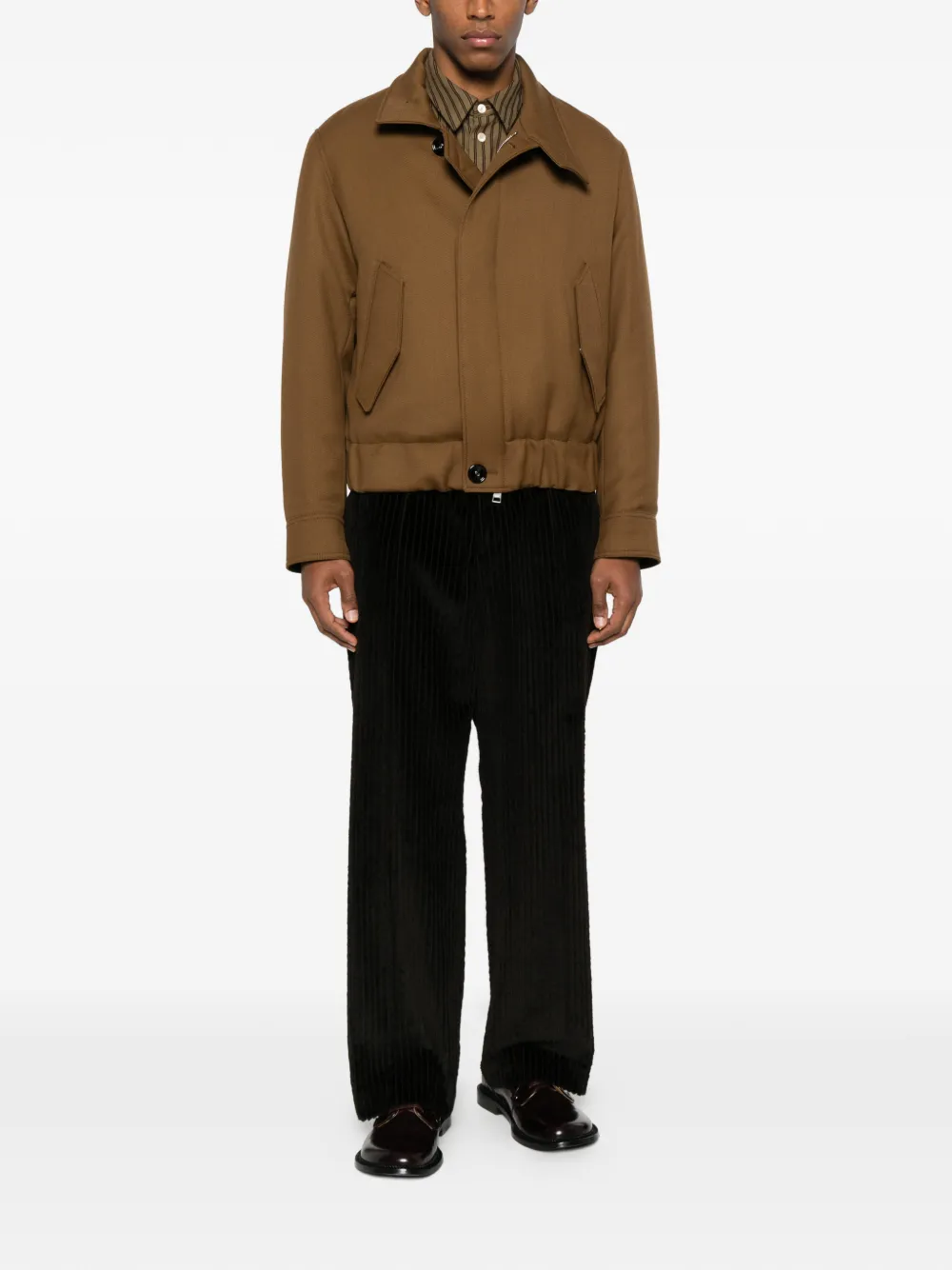 Ami Alexandre Mattiussi Flap-pocket Button Jacket In Brown