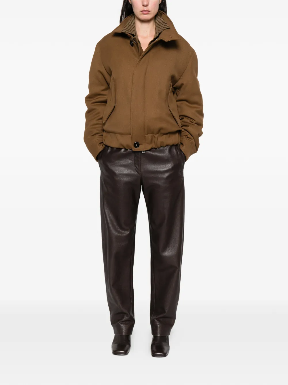 Ami Alexandre Mattiussi Flap-pocket Button Jacket In Brown