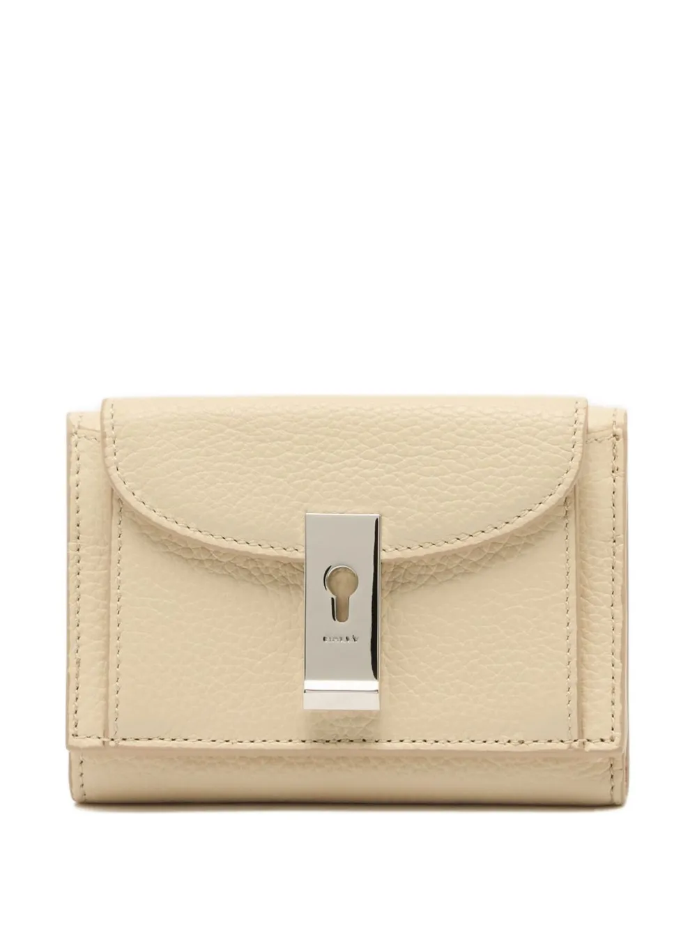 Bally Lock Me Grained-leather Wallet In Brown