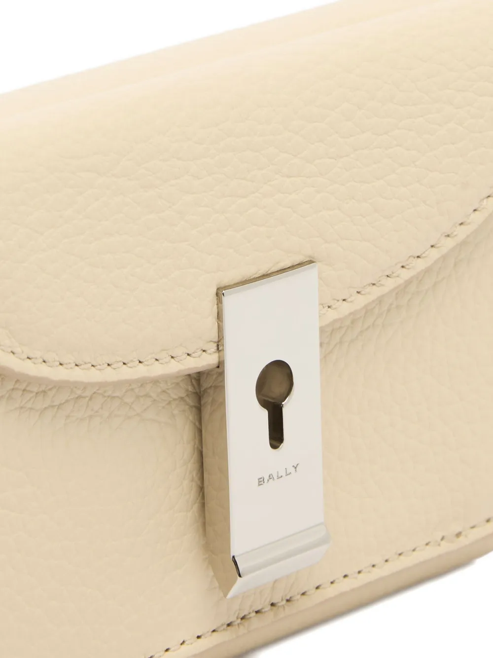 Bally Lock Me Grained-leather Wallet In Brown