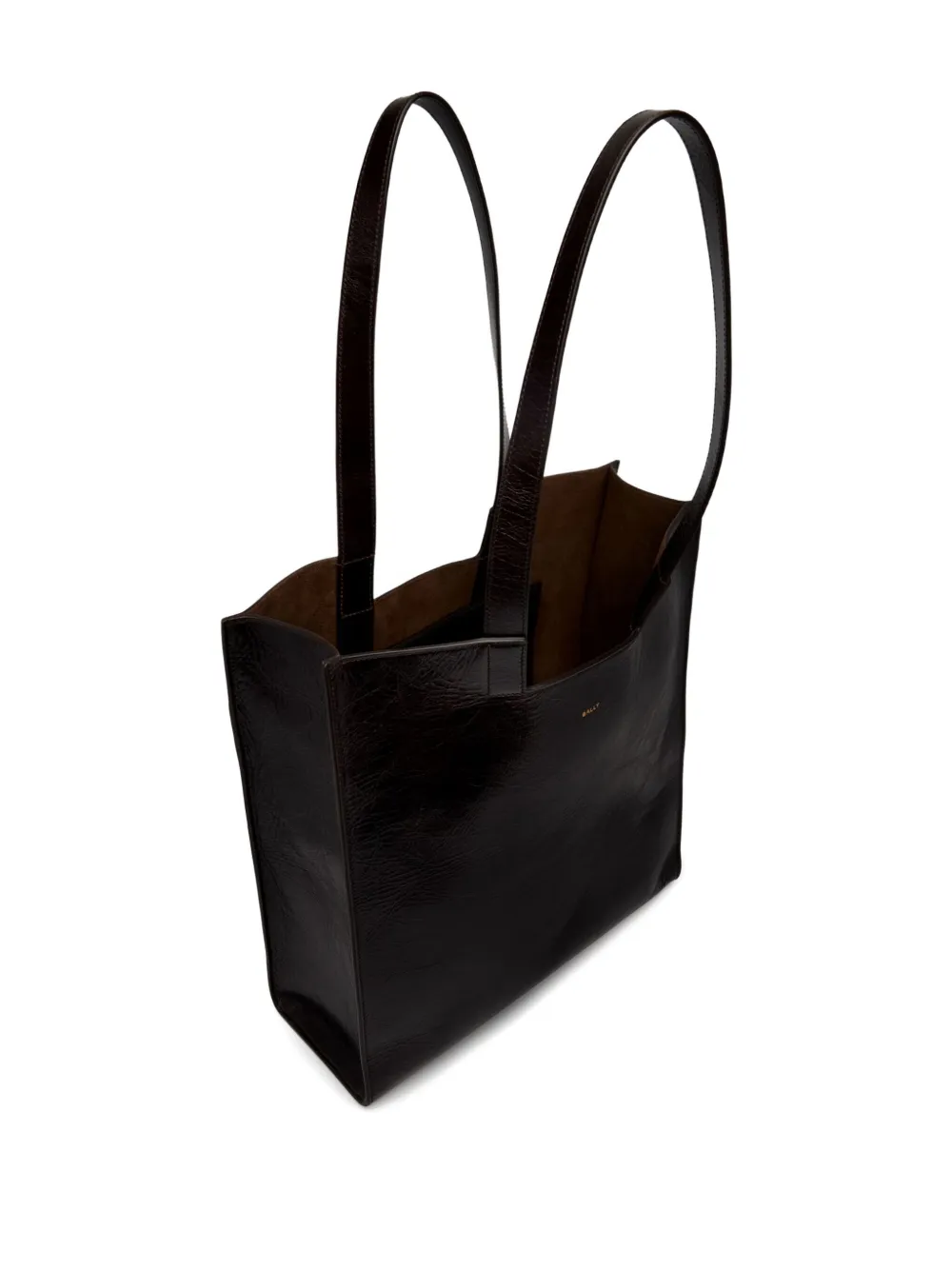 Bally Leren shopper met geometrische vorm Bruin