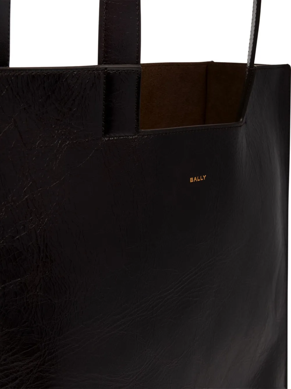 Bally Leren shopper met geometrische vorm Bruin