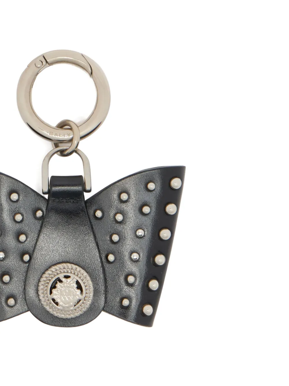 Bally B-bow Studded Leather Charm In Black