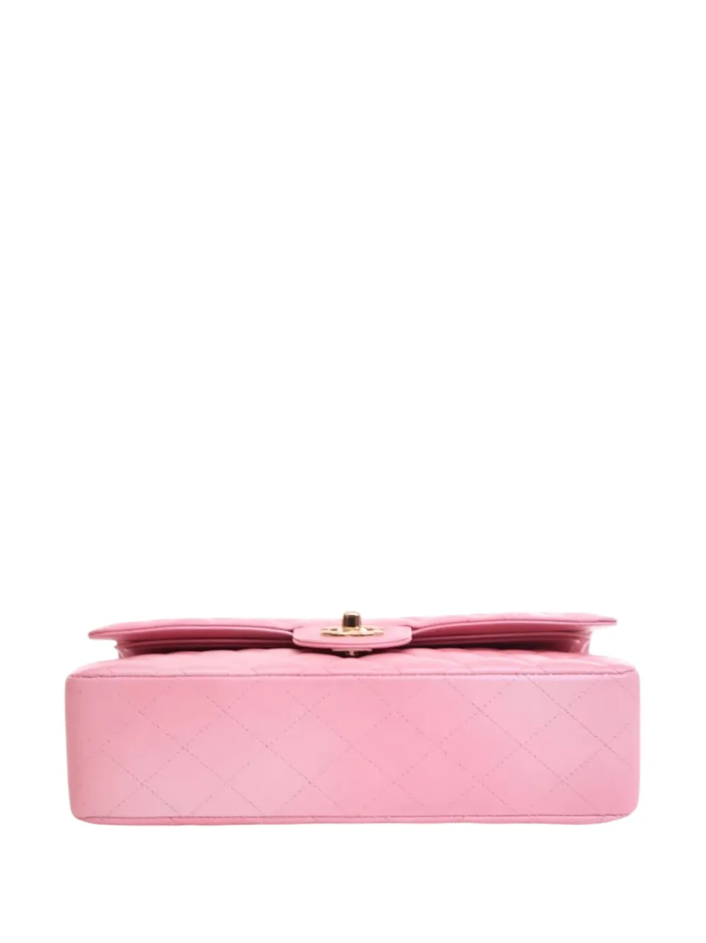 Pre-owned Chanel 2021-2025 Medium Classic Iridescent Lambskin Double Flap Shoulder Bag In Pink
