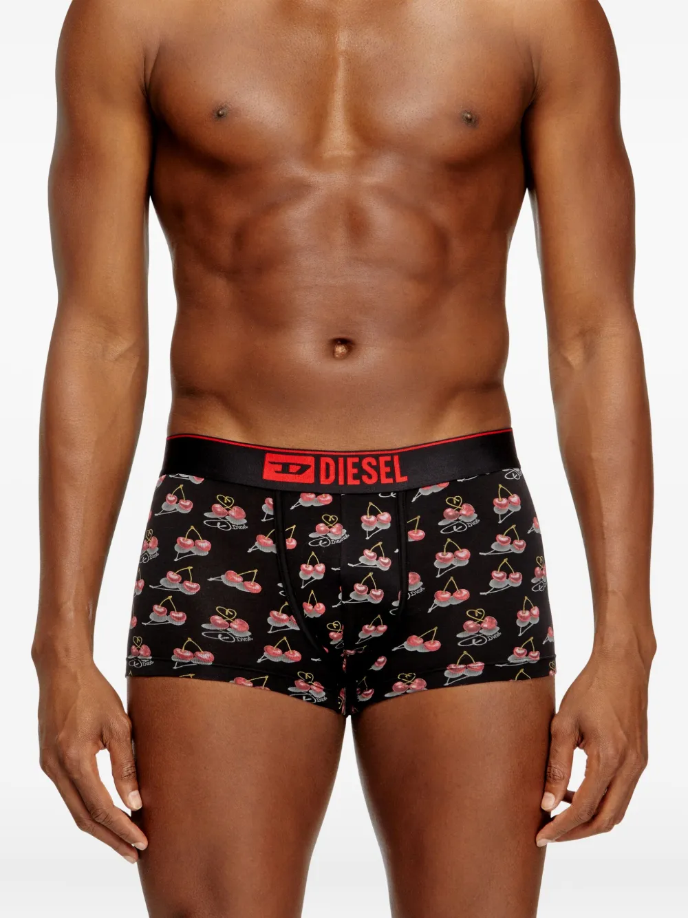Diesel Damien-Gft drie boxershorts met kersenlogo Zwart