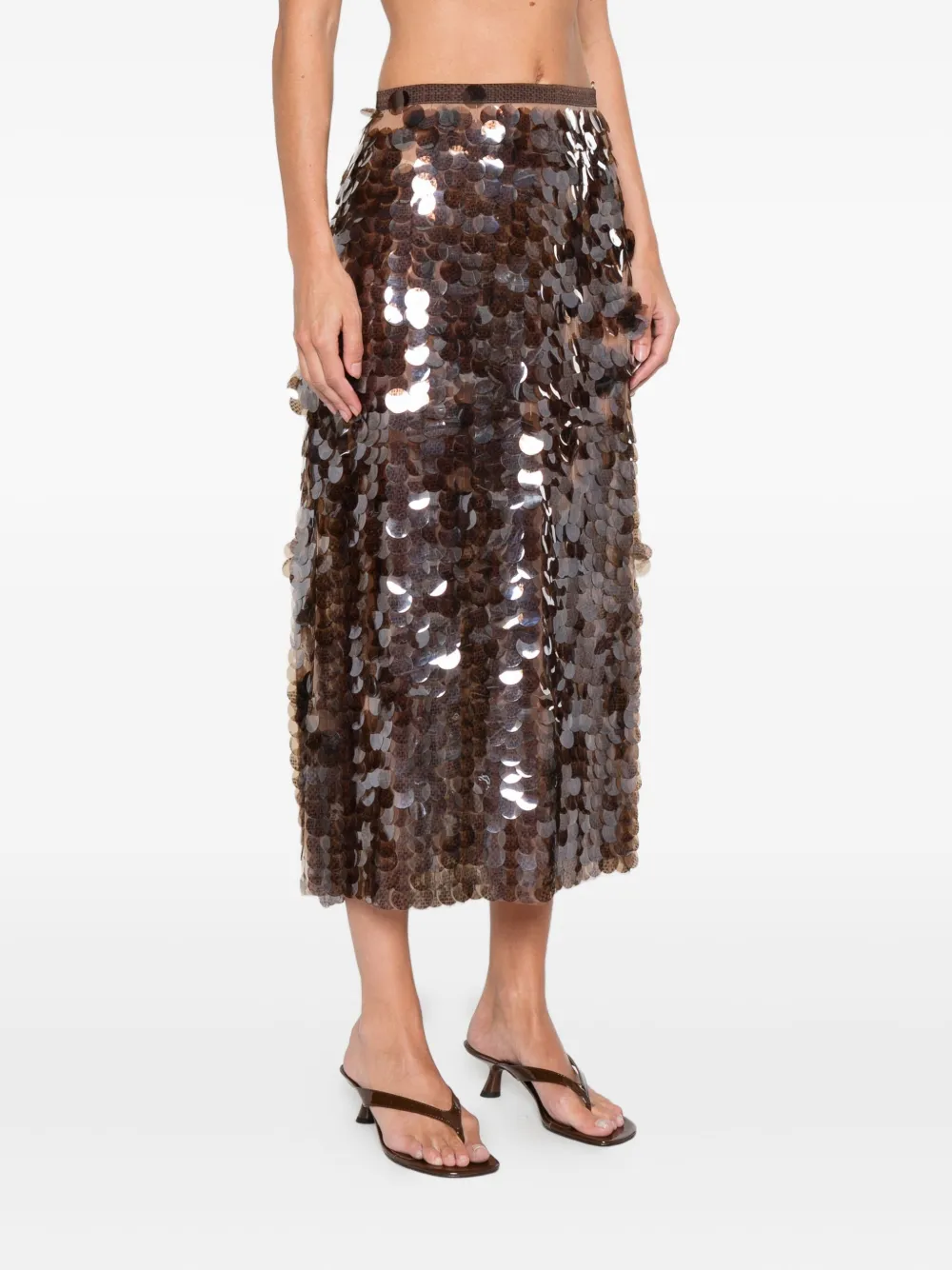Fabiana Filippi Sequinned Midi Skirt In Black