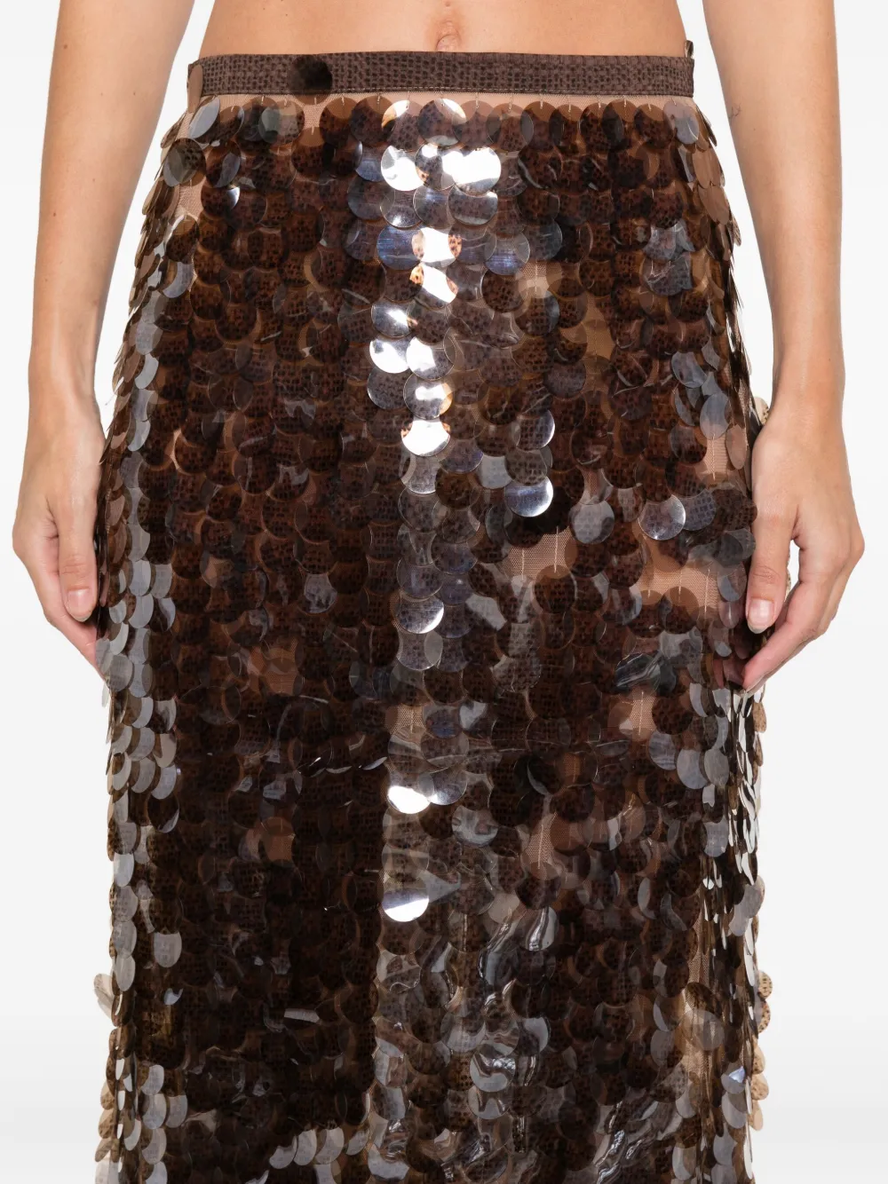 Fabiana Filippi Sequinned Midi Skirt In Black