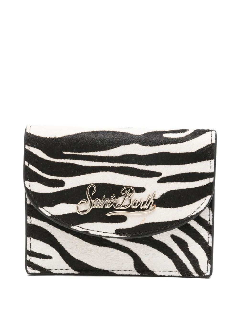 Mc2 Saint Barth Zebra Brushed Leather Wallet In White