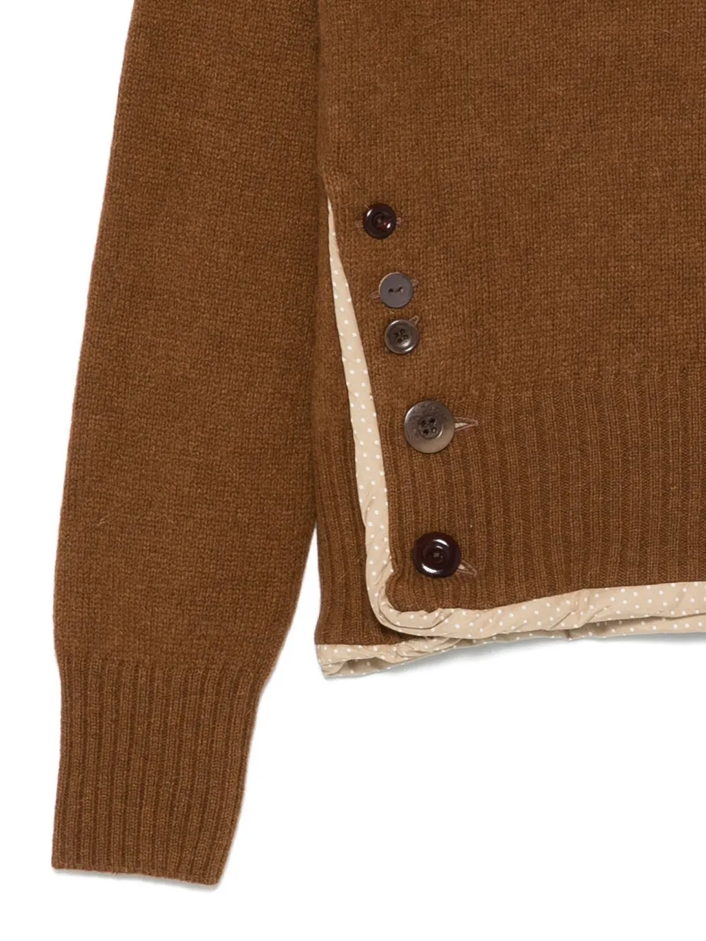Undercover Contrasting-trim Jumper In Brown