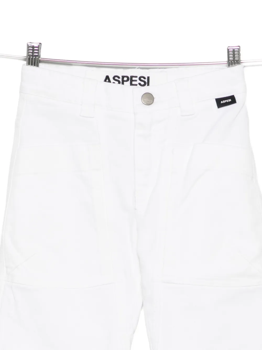 Aspesi Patch-pocket Trousers In White
