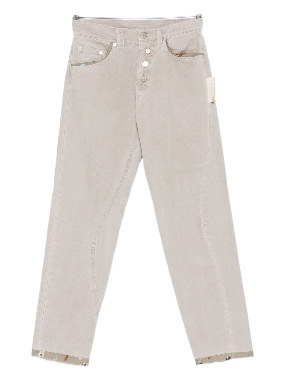 Undercover Floral-trim Trousers In Gray