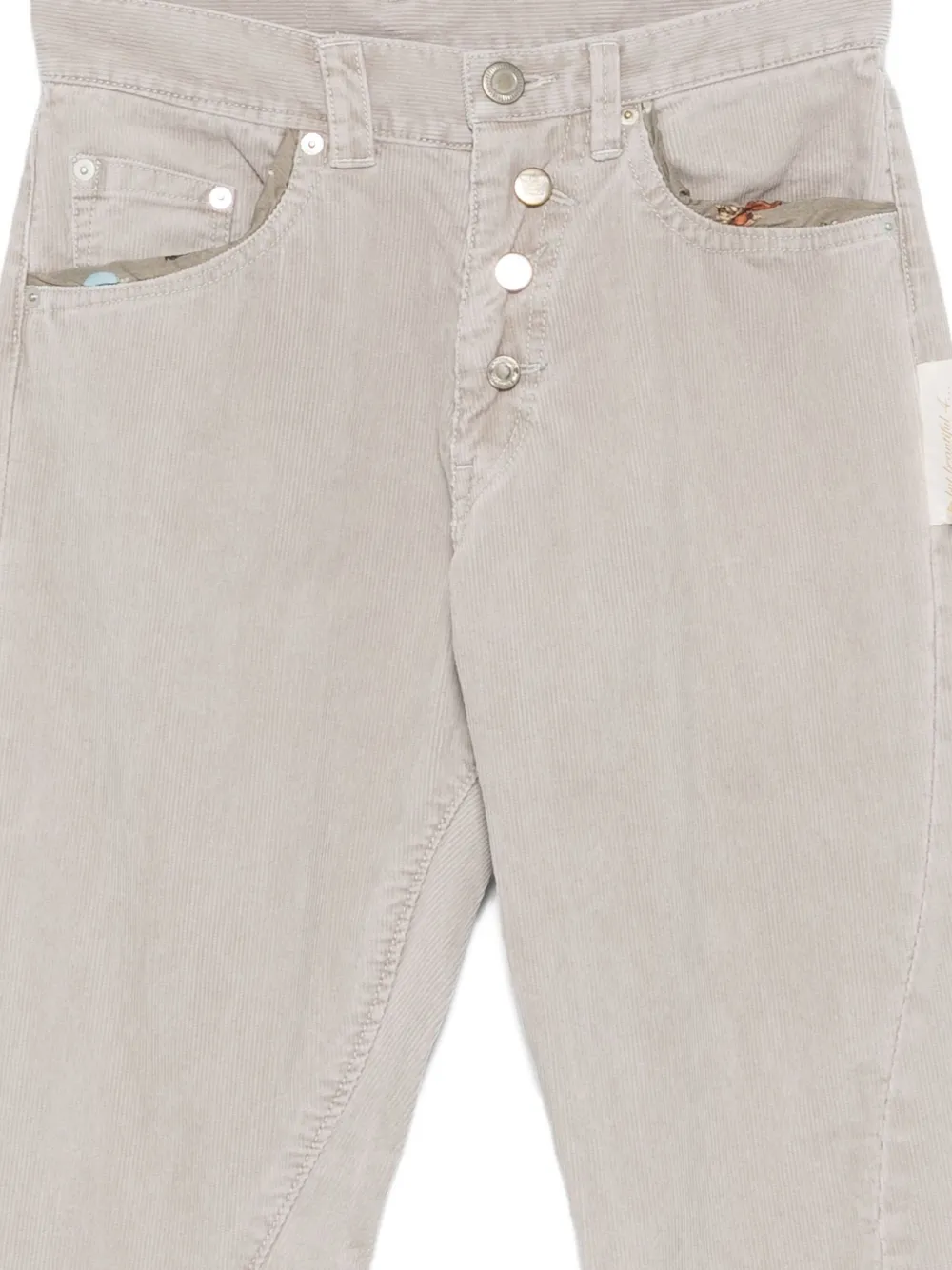 Undercover Floral-trim Trousers In Gray