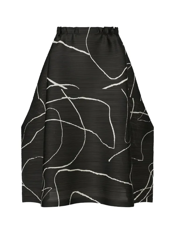 Pleats Please Issey Miyake Pause Pleated Midi Skirt | Black | FARFETCH