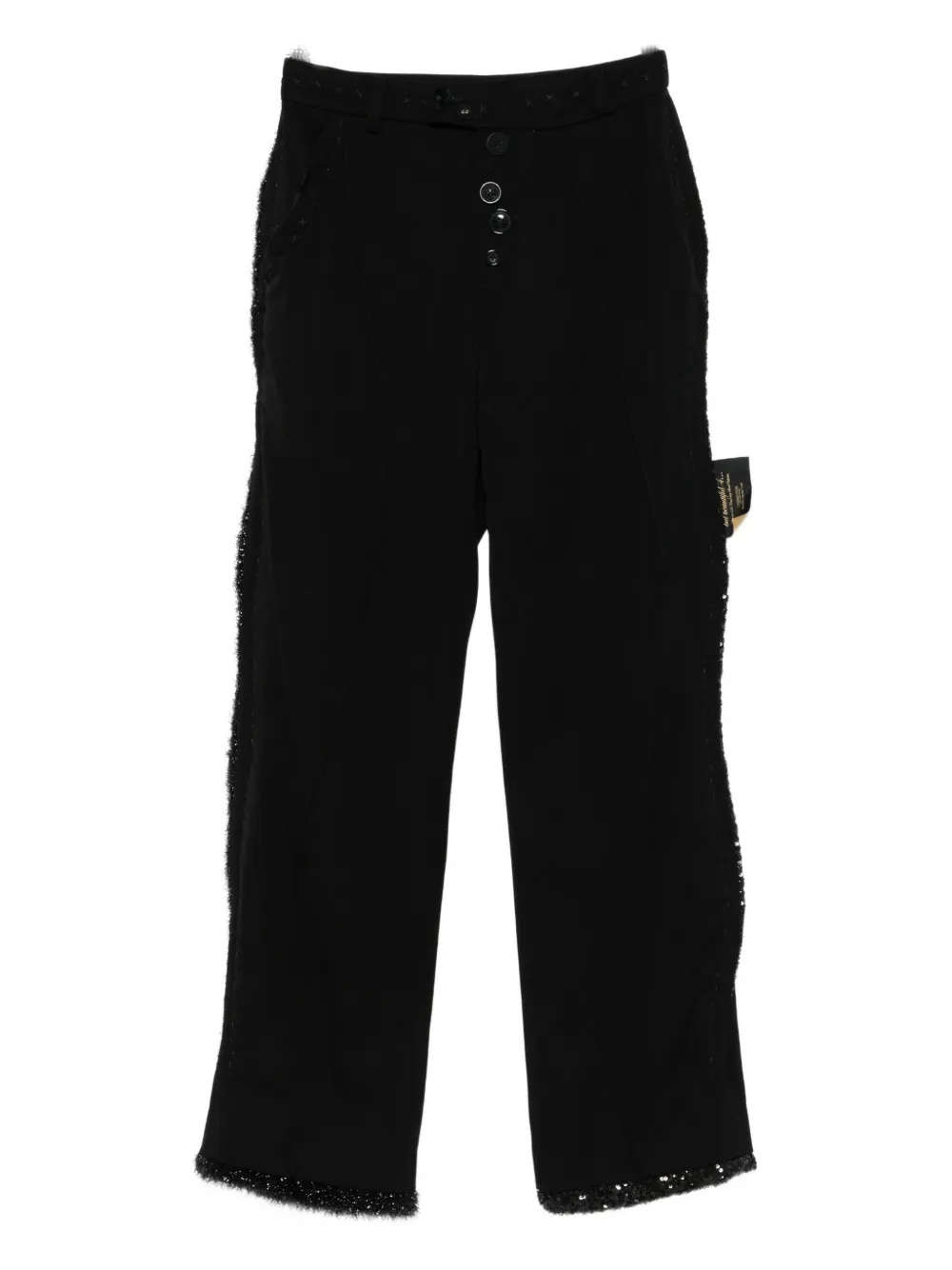 Undercover Glitter-embellished Trousers In Black