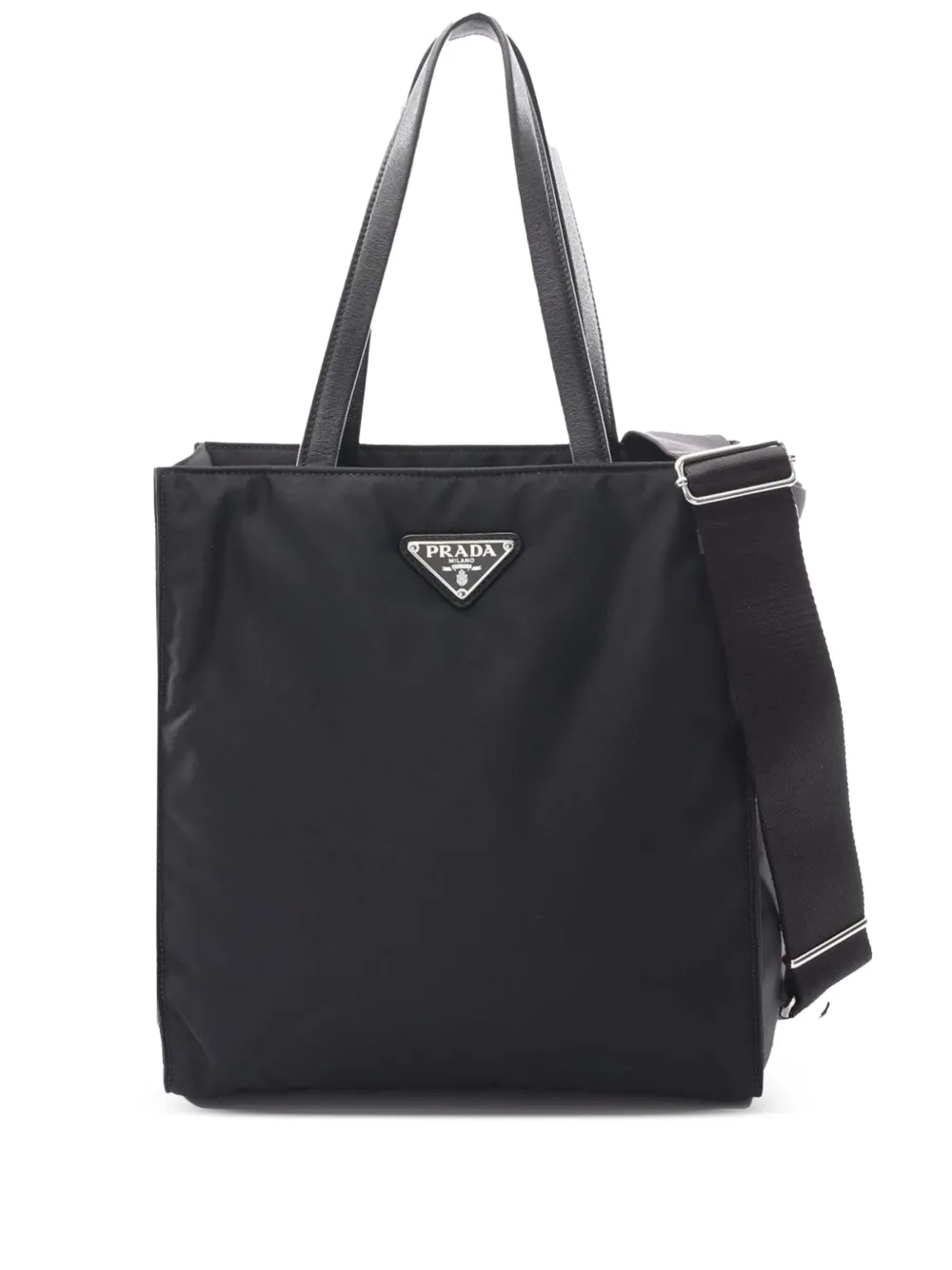 Prada Pre-Owned 2013-2025 リナイロン トート サッチェルバッグ - ブラック Prada Pre-Owned 2013-2025 リナイロン トート サッチェルバッグ - ブラック