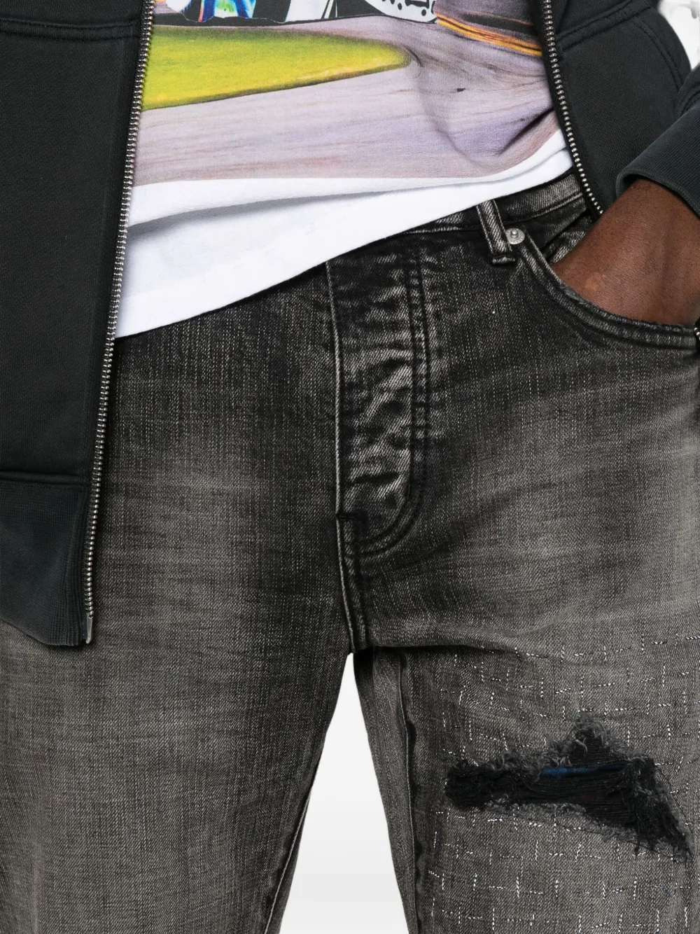 Purple Brand Plaid-patch Jeans In Black
