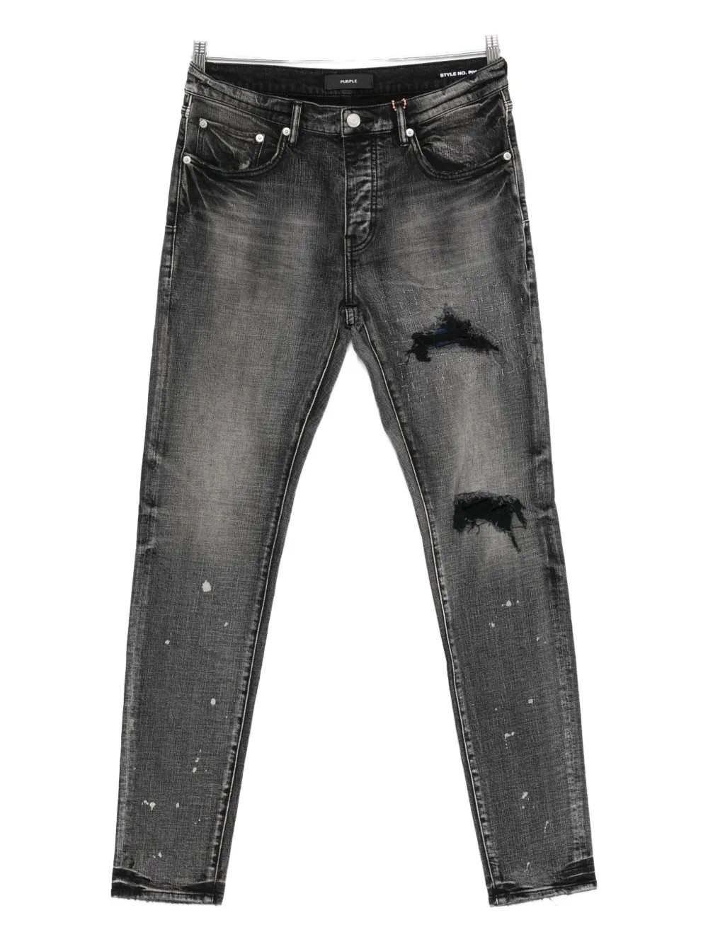 Purple Brand Plaid-patch Jeans In Black