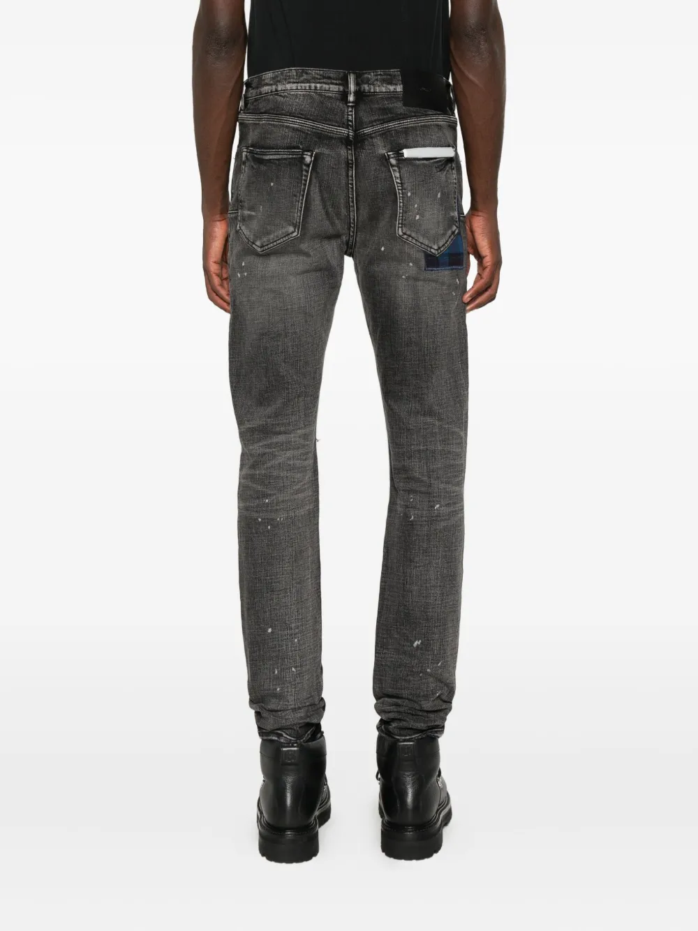 Purple Brand Plaid-patch Jeans In Black