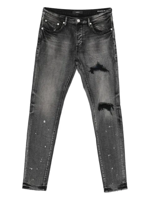 Purple Brand Calça jeans com patch xadrez